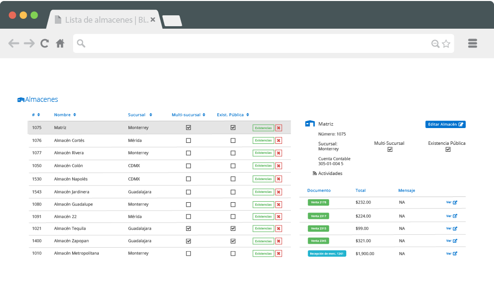 screenshot of Bind ERP